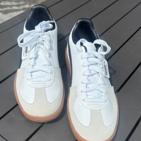 Women’s Puma Palermo Blk/ White Sneakers Size 8.5 - Picture 1 of 8